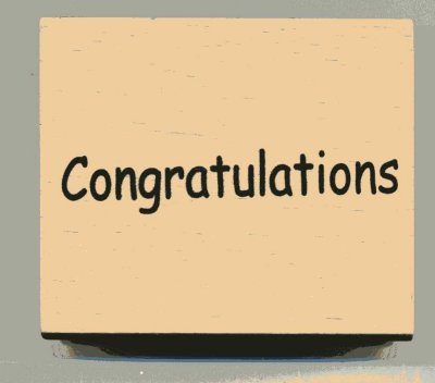 Wood Mounted Rubber Stamp - Congratulations